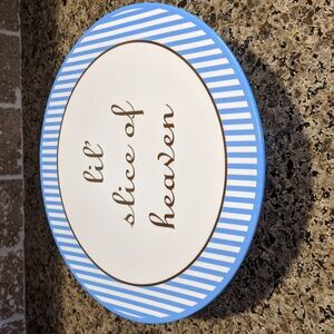 2018 Draper James Blue Stripes Baby Brunch Lil Slice Of Heaven Cake Stand Spring